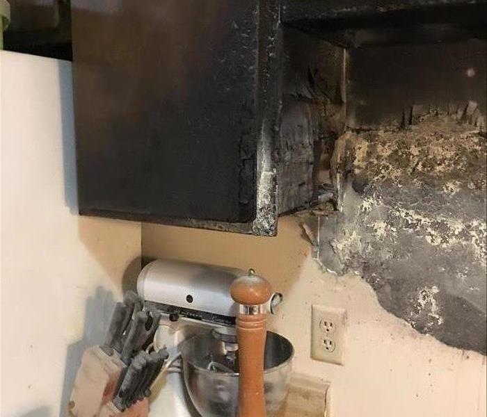 fire burned kitchen cabinets
