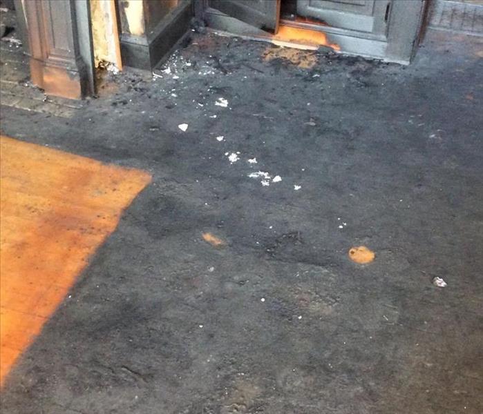 fire damaged floor